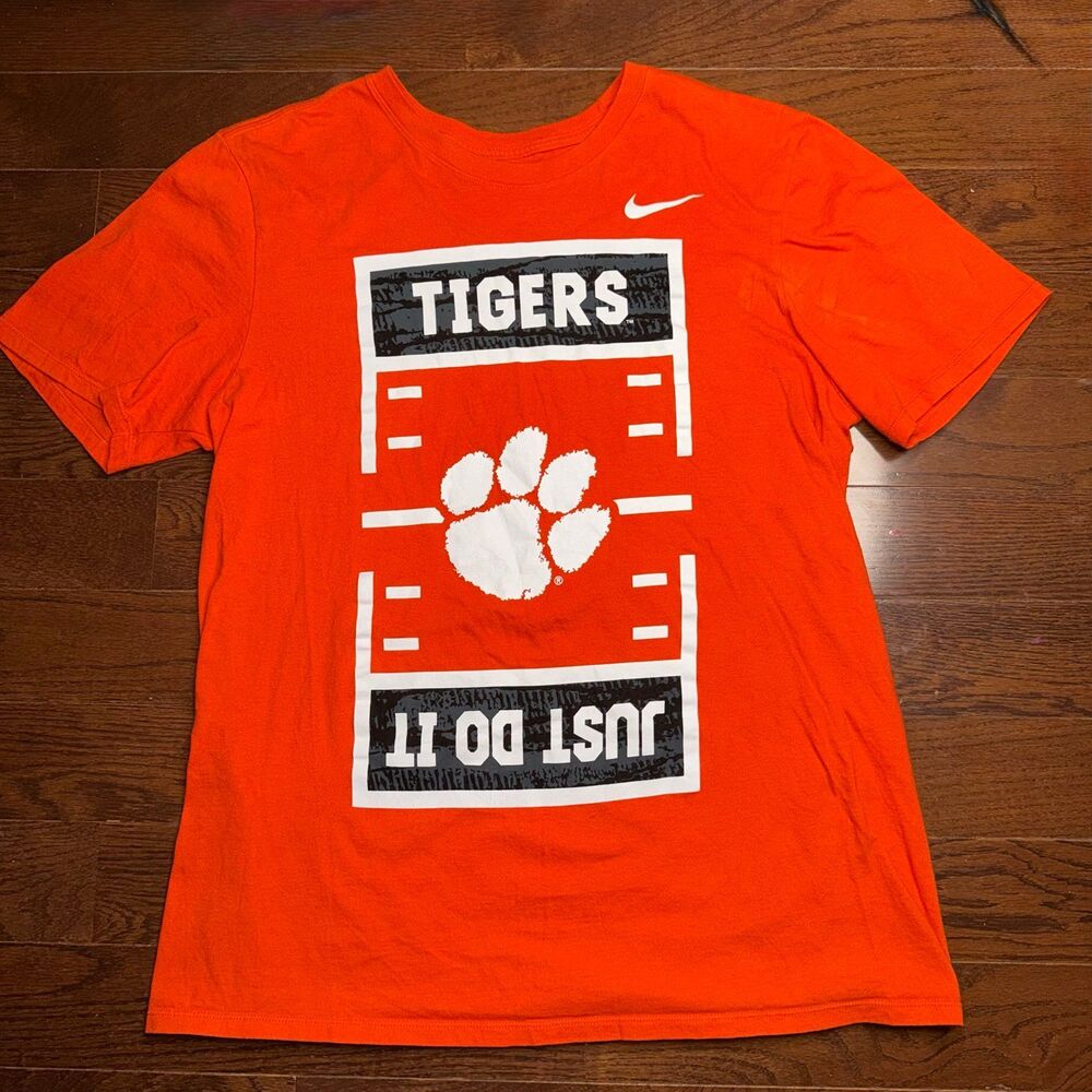 Clemson Tigers Mens Shirt Size Large Orange Nike Tee College Football Logo